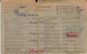 WPA block face card for household census of 43rd, McKinley, Vernon Streets, in Los Angeles