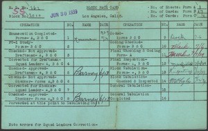 WPA block face card for household census (block 2010) of Alta, Pomona, Lincoln Park Streets, in Los Angeles