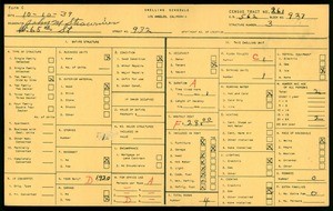 WPA household census for 934 WEST 65TH STREET, Los Angeles County