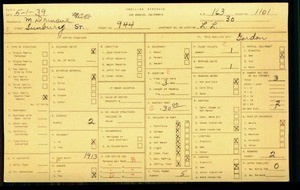 WPA household census for 944 SUNBURY ST, Los Angeles