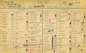 WPA household census for 2247 AARON, Los Angeles
