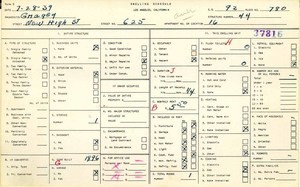 WPA household census for 625 NEW HIGH, Los Angeles