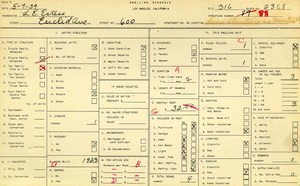 WPA household census for 600 EUCLID, Los Angeles