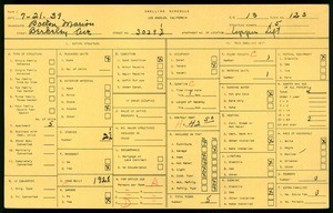 WPA household census for 3029 1/2 BERKELEY AVE, Los Angeles