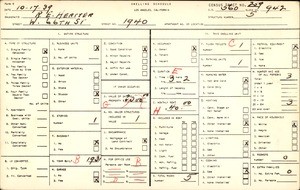 WPA household census for 1940 W 66TH ST, Los Angeles County