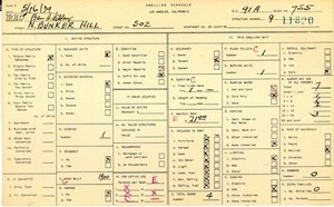 WPA household census for 502 N BUNKER HILL, Los Angeles