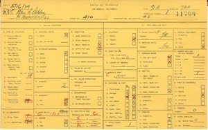 WPA household census for 410 N BUNKER HILL, Los Angeles