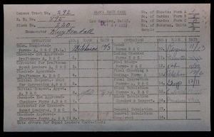WPA block face card for household census of Colon, N Streets, in Los Angeles County