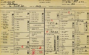 WPA household census for 1013 W 53RD, Los Angeles