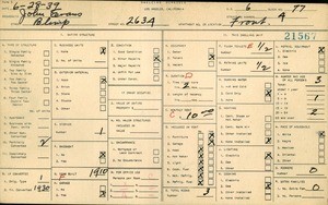 WPA household census for 2634 BLIMP, Los Angeles