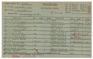 WPA bock face card for household census (block 2214) in Los Angeles County