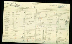 WPA household census for 739 CLOVER ST, Los Angeles