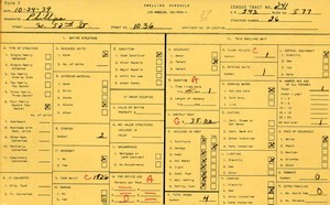 WPA household census for 1036 W 52ND, Los Angeles
