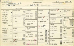 WPA household census for 740 YALE, Los Angeles