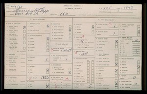 WPA household census for 160 W 28TH AVENUE, Los Angeles