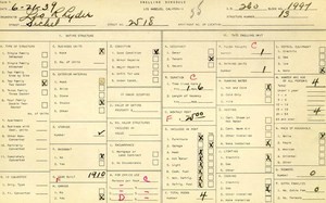 WPA household census for 2518 SICHEL, Los Angeles