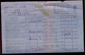 WPA block face card for household census of 42nd, Main Streets, in Los Angeles County
