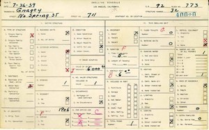 WPA household census for 711 N SPRING, Los Angeles