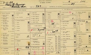 WPA household census for 927 LUCILE, Los Angeles