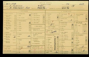 WPA household census for 425 N FREMONT, Los Angeles