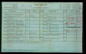 WPA block face card for household census of 2nd, OLIVE Streets, in Los Angeles