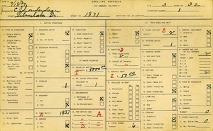 WPA household census for 1871 SILVER LAKE, Los Angeles