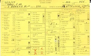 WPA household census for 339 S BUNKER HILL, Los Angeles