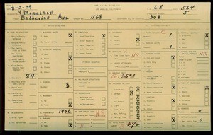 WPA household census for 1168 BELLEVUE AVE, Los Angeles