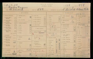 WPA household census for 508 W 2ND STREET, Los Angeles
