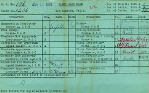 WPA block face card for household census of Flower Street in Los Angeles