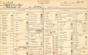 WPA household census for 2445 HARWOOD STREET, Los Angeles