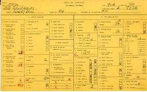 WPA household census for 836 W SUNSET BLVD, Los Angeles