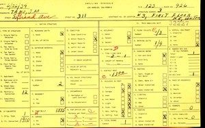 WPA household census for 311 S GRAND, Los Angeles