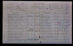 WPA block face card for household census (block 1071) in Los Angeles County