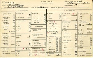WPA household census for 1036 E 42ND, Los Angeles
