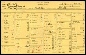 WPA household census for 1465 1/2 HOOPER AVE, Los Angeles