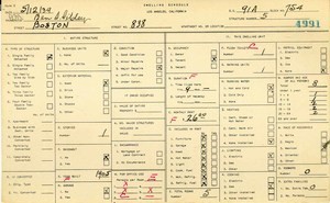 WPA household census for 838 BOSTON, Los Angeles