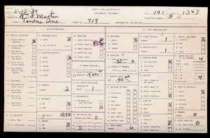WPA household census for 719 TOWNE, Los Angeles