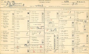 WPA household census for 2423 FAIRMOUNT, Los Angeles
