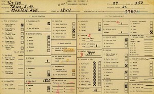 WPA household census for 1844 MORTON, Los Angeles