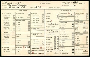 WPA household census for 312 WEST 111TH PLACE, Los Angeles County