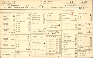 WPA household census for 250 S VENDOME ST, Los Angeles