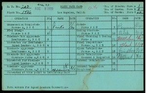 WPA block face card for household census (block 1426) in Los Angeles