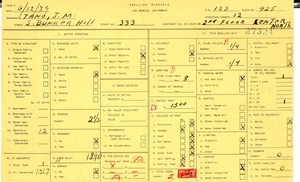 WPA household census for 333 S BUNKER HILL, Los Angeles