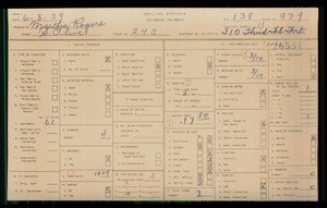 WPA household census for 243 S OLIVE STREET, Los Angeles