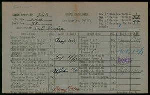 WPA block face card for household census (block 88) in Los Angeles County