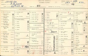 WPA household census for 413 WEST 55TH STREET, Los Angeles County