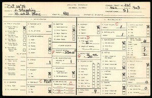 WPA household census for 411 WEST 63RD PLACE, Los Angeles County