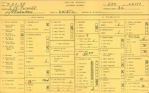 WPA household census for 2415 1/2 MALABAR ST, Los Angeles