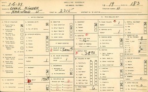 WPA household census for 2315 HARWOOD STREET, Los Angeles